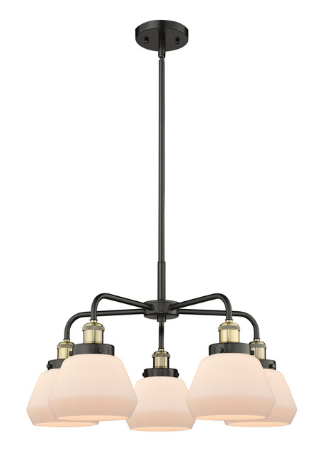 INNOVATIONS 916-5CR-BAB-G171 Fulton 5 24.5 inch Chandelier Black Antique Brass