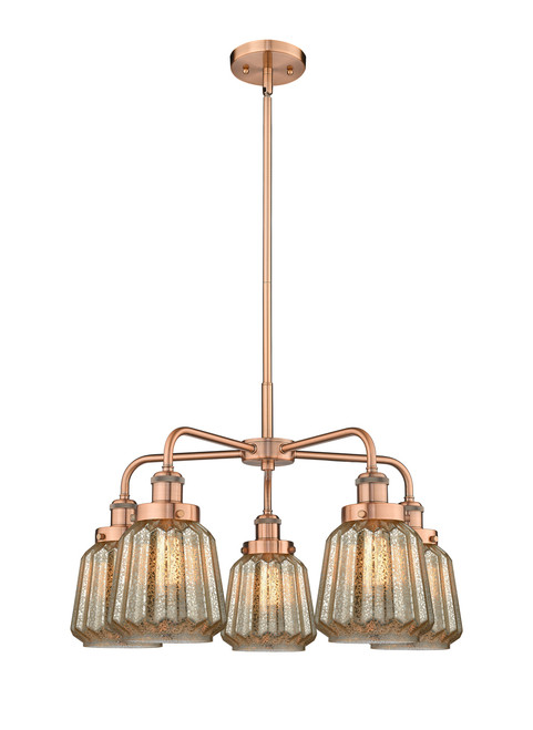 INNOVATIONS 916-5CR-AC-G146 Chatham 5 24.5 inch Chandelier Antique Copper