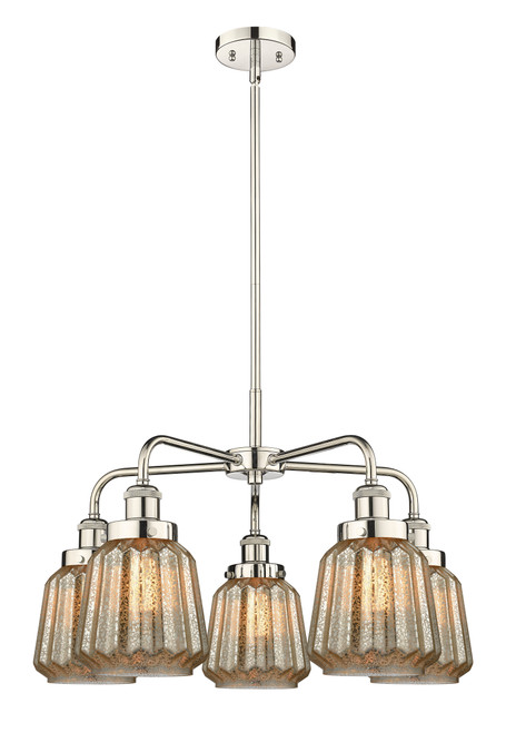 INNOVATIONS 916-5CR-PN-G146 Chatham 5 24.5 inch Chandelier Polished Nickel