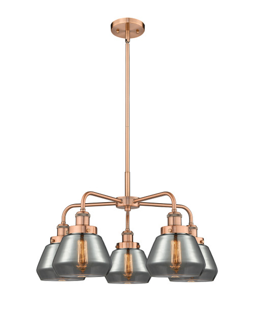 INNOVATIONS 916-5CR-AC-G173 Fulton 5 24.5 inch Chandelier Antique Copper