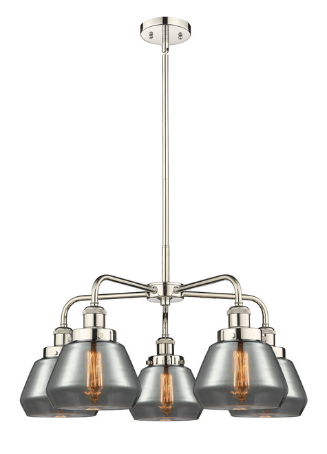 INNOVATIONS 916-5CR-PN-G173 Fulton 5 24.5 inch Chandelier Polished Nickel