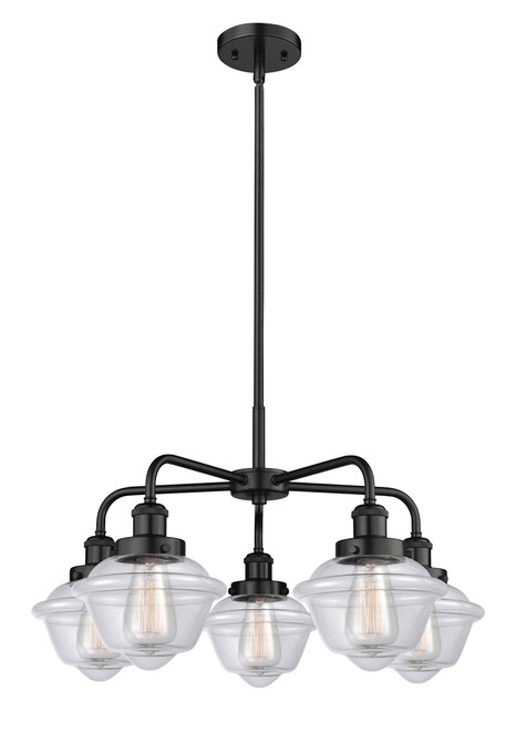 INNOVATIONS 916-5CR-BK-G532 Oxford 5 24.5 inch Chandelier Matte Black