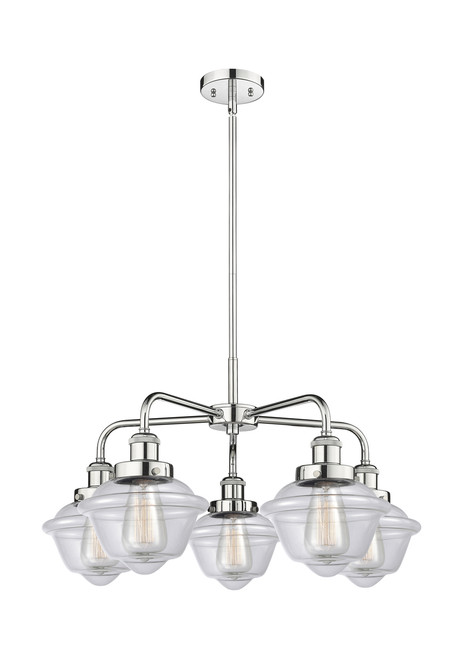 INNOVATIONS 916-5CR-PC-G532 Oxford 5 24.5 inch Chandelier Polished Chrome