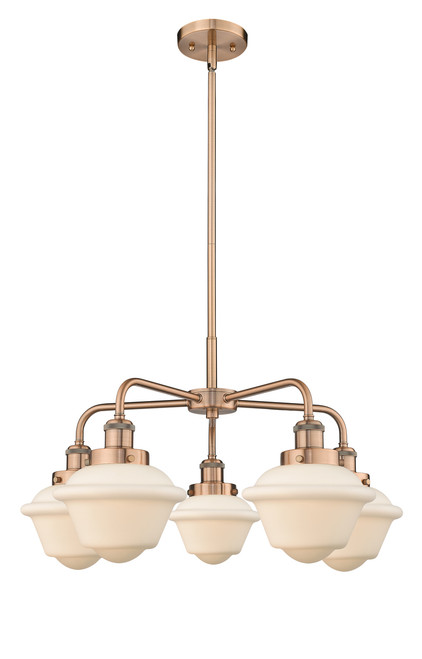 INNOVATIONS 916-5CR-AC-G531 Oxford 5 24.5 inch Chandelier Antique Copper
