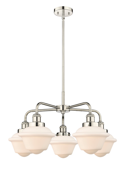 INNOVATIONS 916-5CR-PN-G531 Oxford 5 24.5 inch Chandelier Polished Nickel