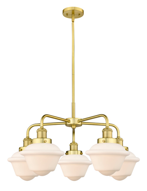 INNOVATIONS 916-5CR-SG-G531 Oxford 5 24.5 inch Chandelier Satin Gold