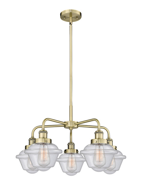 INNOVATIONS 916-5CR-AB-G534 Oxford 5 24.5 inch Chandelier Antique Brass
