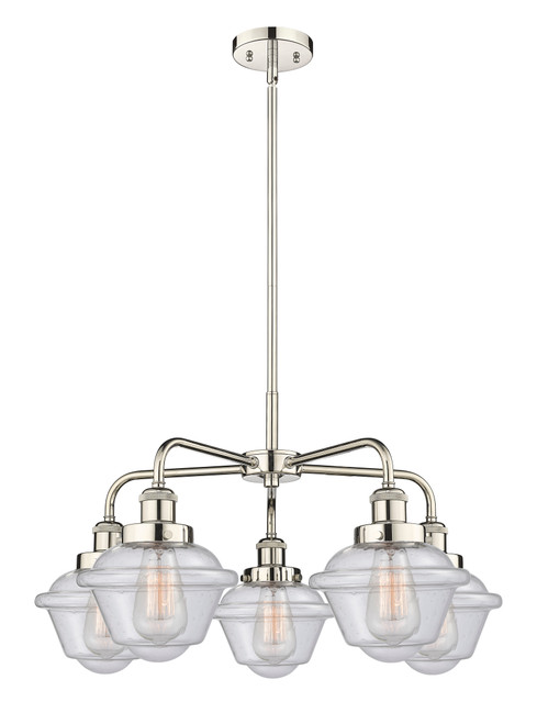 INNOVATIONS 916-5CR-PN-G534 Oxford 5 24.5 inch Chandelier Polished Nickel