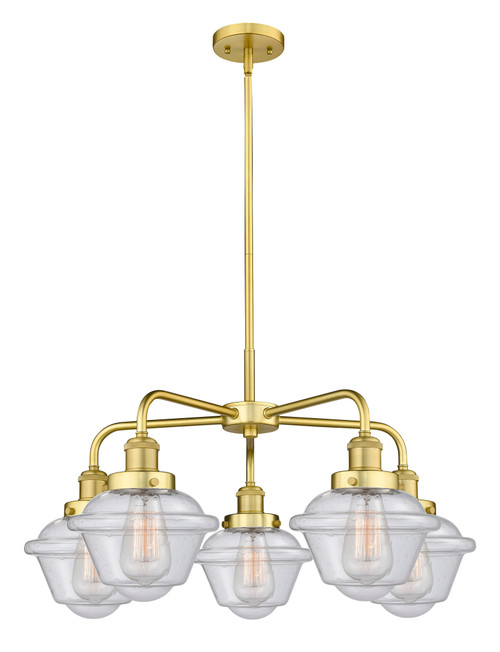 INNOVATIONS 916-5CR-SG-G534 Oxford 5 24.5 inch Chandelier Satin Gold