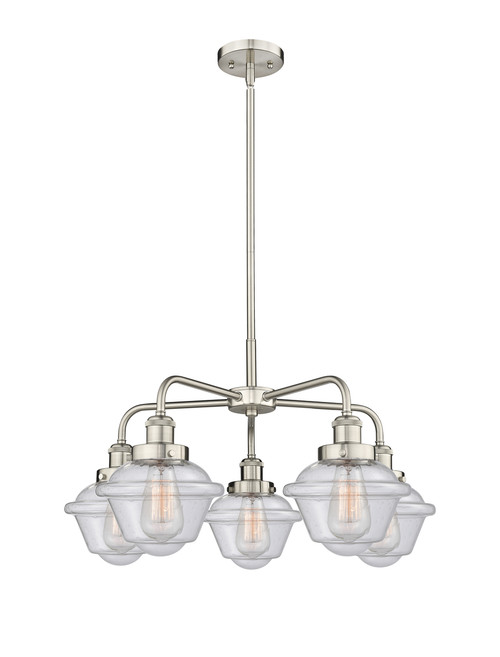 INNOVATIONS 916-5CR-SN-G534 Oxford 5 24.5 inch Chandelier Satin Nickel
