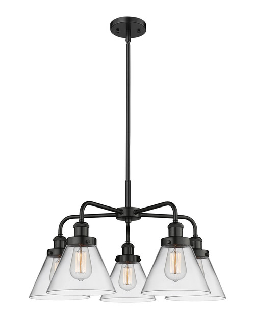 INNOVATIONS 916-5CR-BK-G42 Cone 5 25.75 inch Chandelier Matte Black