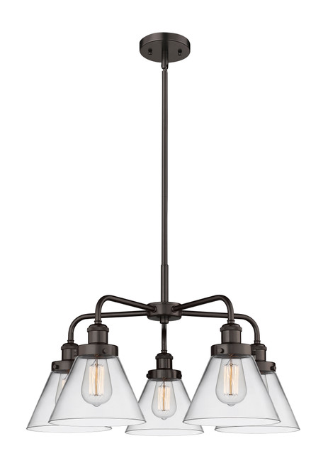 INNOVATIONS 916-5CR-OB-G42 Cone 5 25.75 inch Chandelier Oil Rubbed Bronze