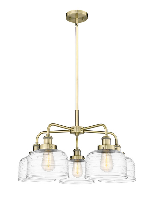INNOVATIONS 916-5CR-AB-G713 Bell 5 26 inch Chandelier Antique Brass