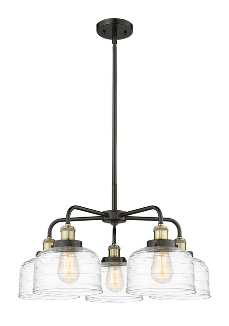 INNOVATIONS 916-5CR-BAB-G713 Bell 5 26 inch Chandelier Black Antique Brass