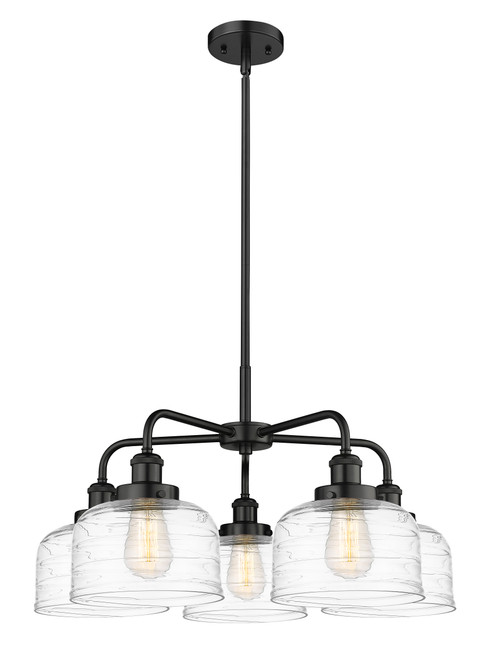 INNOVATIONS 916-5CR-BK-G713 Bell 5 26 inch Chandelier Matte Black