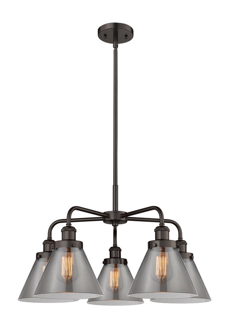 INNOVATIONS 916-5CR-OB-G43 Cone 5 25.75 inch Chandelier Oil Rubbed Bronze