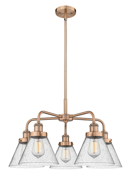 INNOVATIONS 916-5CR-AC-G44 Cone 5 25.75 inch Chandelier Antique Copper