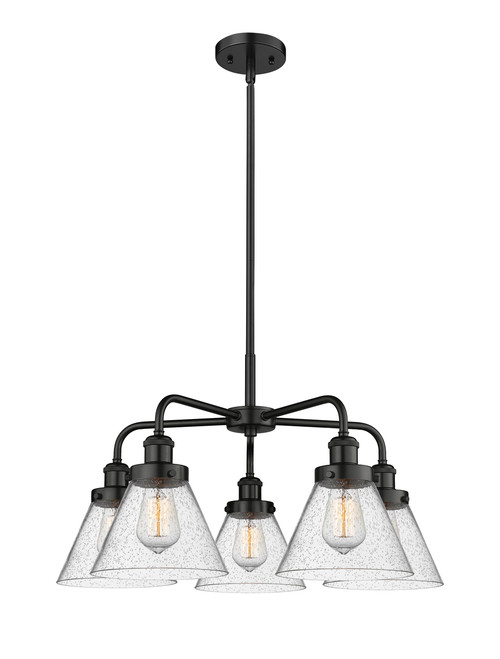 INNOVATIONS 916-5CR-BK-G44 Cone 5 25.75 inch Chandelier Matte Black