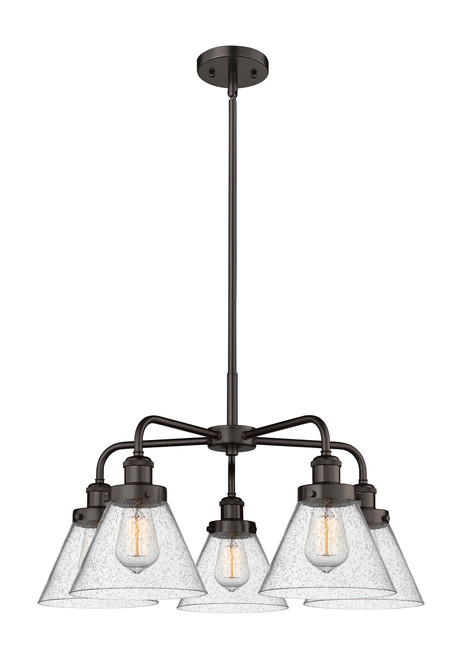 INNOVATIONS 916-5CR-OB-G44 Cone 5 25.75 inch Chandelier Oil Rubbed Bronze