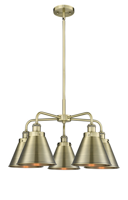 INNOVATIONS 916-5CR-AB-M13-AB Ballston Urban 5 26 inch Chandelier Antique Brass