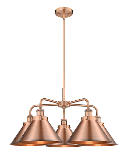 INNOVATIONS 916-5CR-AC-M10-AC Ballston Urban 5 Light 28 inch Chandelier Antique Copper