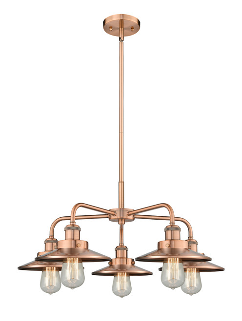 INNOVATIONS 916-5CR-AC-M3-AC Ballston Urban 5 26 inch Chandelier Antique Copper