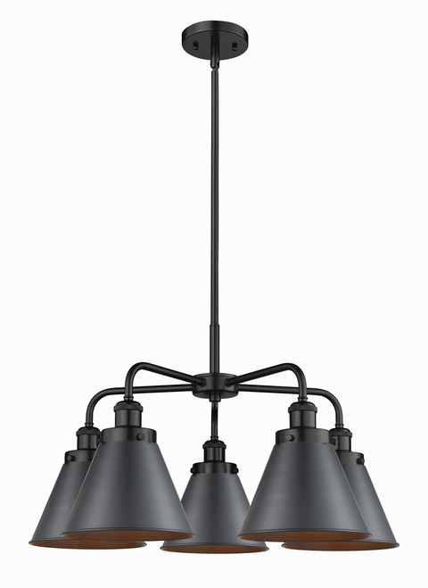 INNOVATIONS 916-5CR-BK-M13-BK Ballston Urban 5 26 inch Chandelier Matte Black