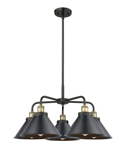 INNOVATIONS 916-5CR-BAB-M10-BK Ballston Urban 5 Light 28 inch Chandelier Black Antique Brass