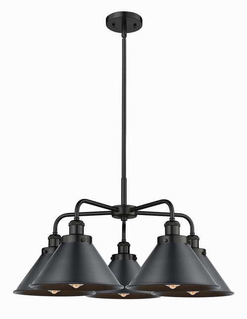 INNOVATIONS 916-5CR-BK-M10-BK Ballston Urban 5 Light 28 inch Chandelier Matte Black