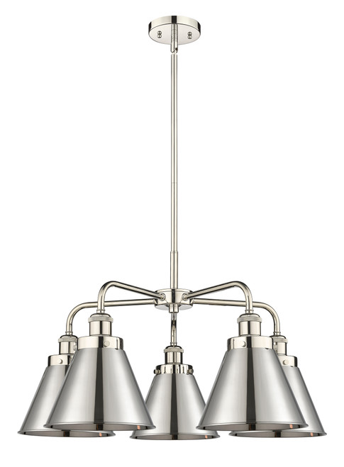 INNOVATIONS 916-5CR-PN-M13-PN Ballston Urban 5 26 inch Chandelier Polished Nickel