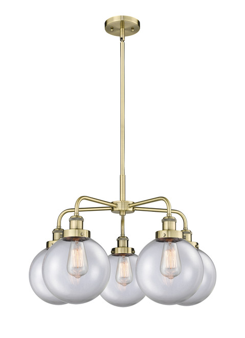 INNOVATIONS 916-5CR-AB-G202-8 Whitney 5 26 inch Chandelier Antique Brass