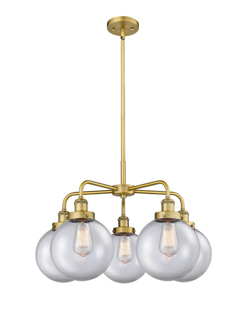 INNOVATIONS 916-5CR-BB-G202-8 Whitney 5 26 inch Chandelier Brushed Brass
