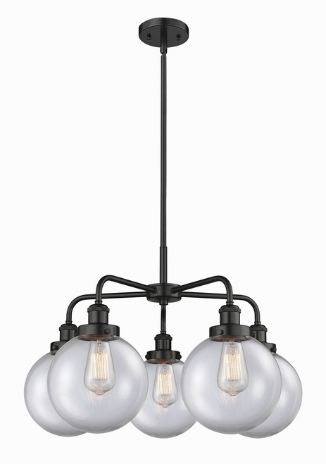 INNOVATIONS 916-5CR-BK-G202-8 Whitney 5 26 inch Chandelier Matte Black