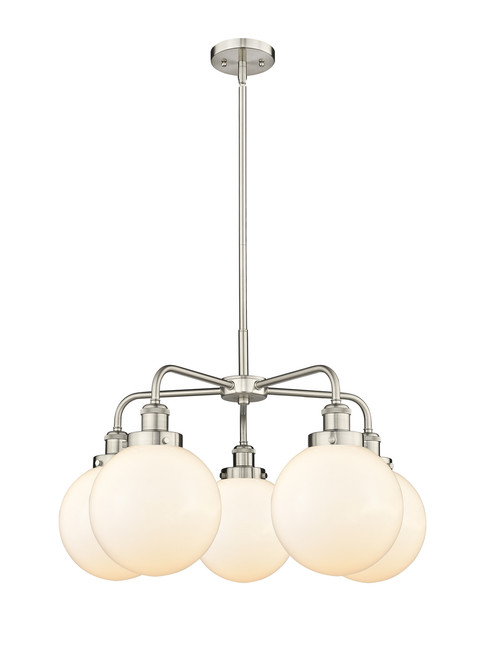 INNOVATIONS 916-5CR-SN-G201-8 Beacon 5 26 inch Chandelier Satin Nickel