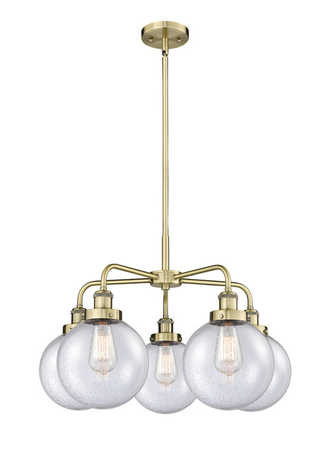 INNOVATIONS 916-5CR-AB-G204-8 Beacon 5 26 inch Chandelier Antique Brass