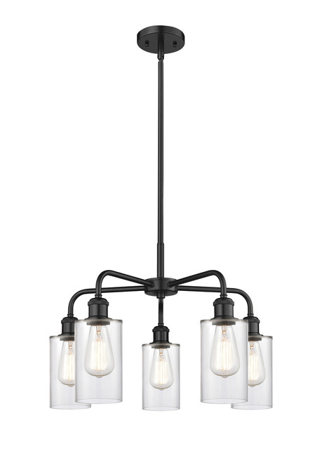 INNOVATIONS 516-5CR-BK-G802 Clymer 5 21.875 inch Chandelier Matte Black