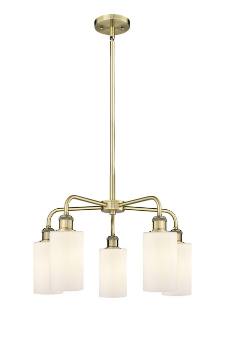 INNOVATIONS 516-5CR-AB-G801 Clymer 5 21.875 inch Chandelier Antique Brass