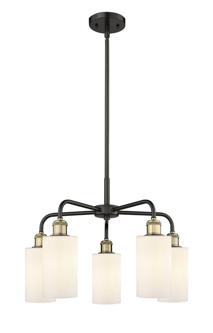 INNOVATIONS 516-5CR-BAB-G801 Clymer 5 21.875 inch Chandelier Black Antique Brass