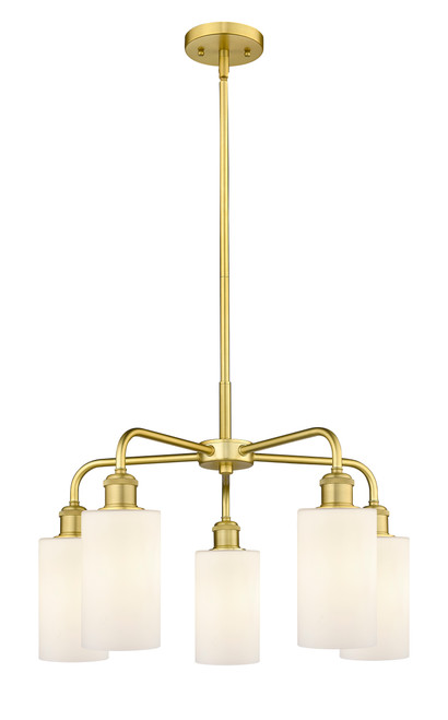 INNOVATIONS 516-5CR-SG-G801 Clymer 5 21.875 inch Chandelier Satin Gold