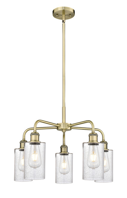 INNOVATIONS 516-5CR-AB-G804 Ballston 5 21.875 inch Chandelier Antique Brass