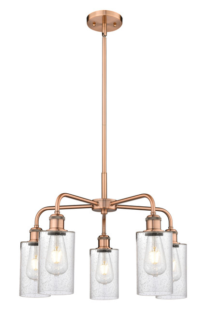INNOVATIONS 516-5CR-AC-G804 Ballston 5 21.875 inch Chandelier Antique Copper