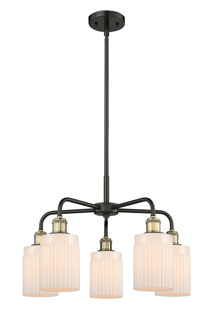 INNOVATIONS 516-5CR-BAB-G341 Hadley 5 22.5 inch Chandelier Black Antique Brass