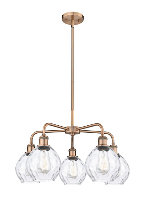 INNOVATIONS 516-5CR-AC-G362 Waverly 5 24 inch Chandelier Antique Copper
