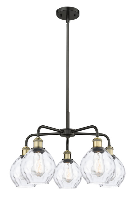 INNOVATIONS 516-5CR-BAB-G362 Waverly 5 24 inch Chandelier Black Antique Brass