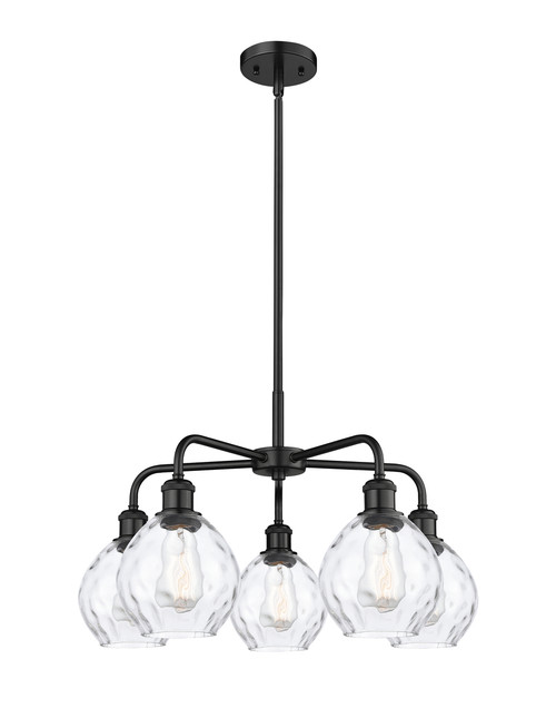 INNOVATIONS 516-5CR-BK-G362 Waverly 5 24 inch Chandelier Matte Black
