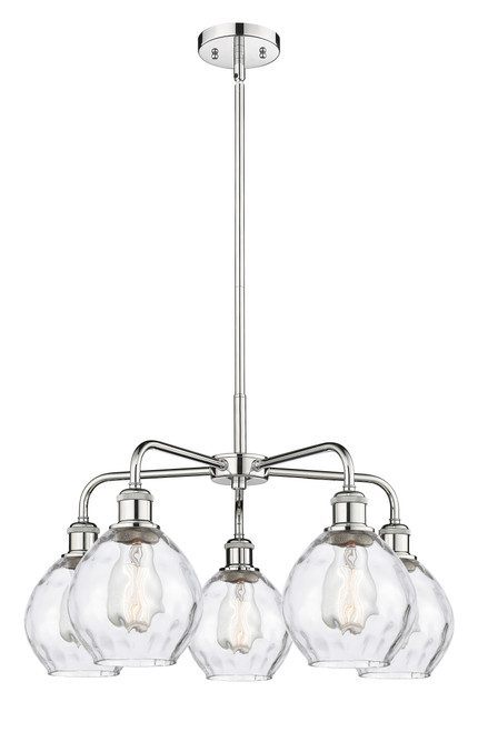 INNOVATIONS 516-5CR-PC-G362 Waverly 5 24 inch Chandelier Polished Chrome