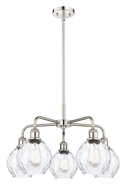 INNOVATIONS 516-5CR-PN-G362 Waverly 5 24 inch Chandelier Polished Nickel