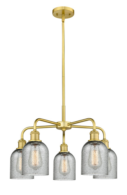 INNOVATIONS 516-5CR-SG-G257 Caledonia 5 23 inch Chandelier Satin Gold