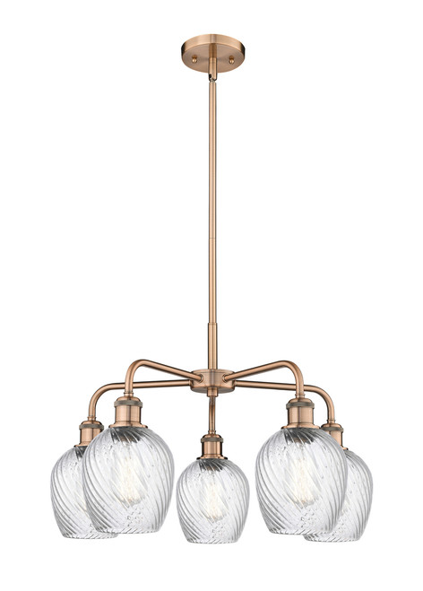 INNOVATIONS 516-5CR-AC-G292 Salina 5 23 inch Chandelier Antique Copper