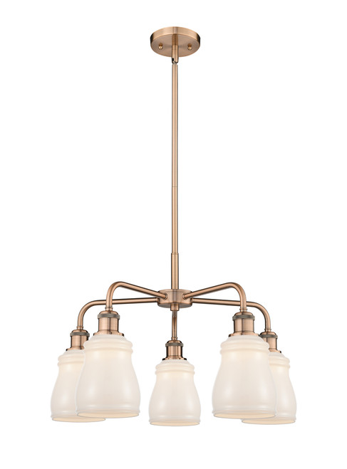 INNOVATIONS 516-5CR-AC-G391 Ellery 5 22.75 inch Chandelier Antique Copper